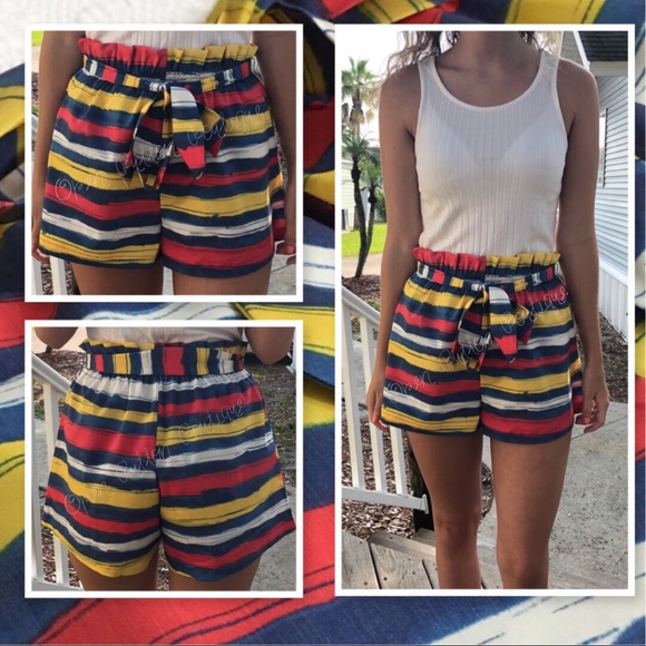 🌈 Rainbow Waves Multi Stripe Shorts - Picture 3 of 7